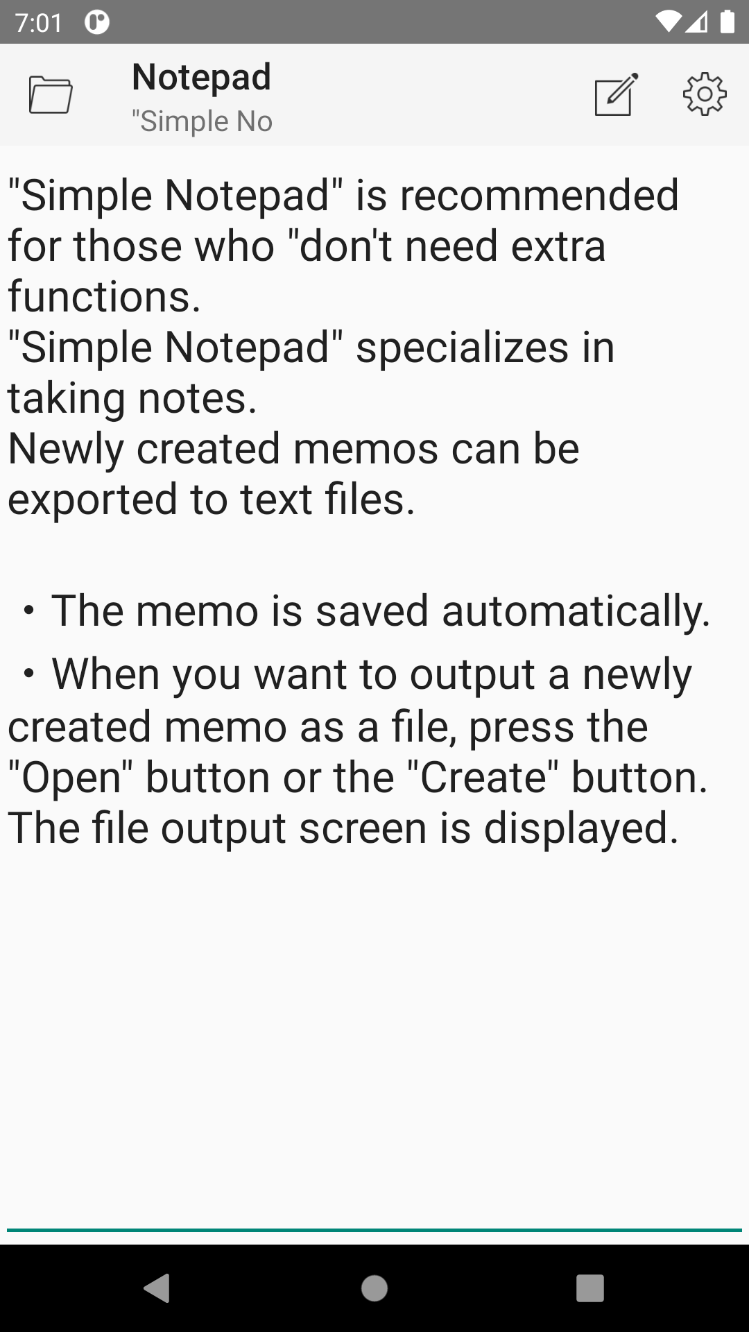 Notepad screenshot